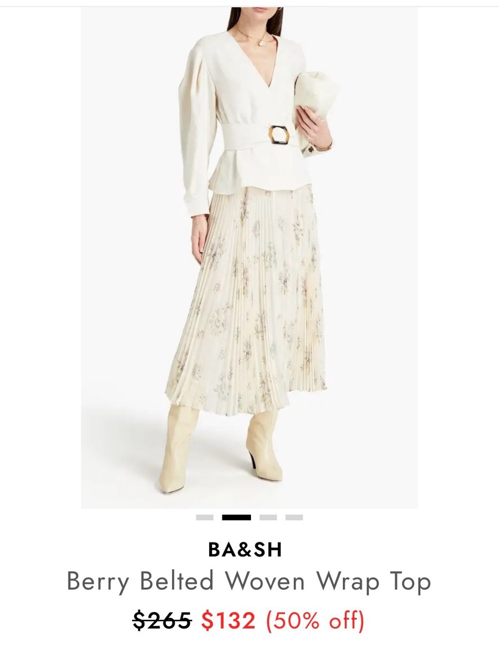 ba&sh white wrap top, identified as the "Berry" style.New no tags
